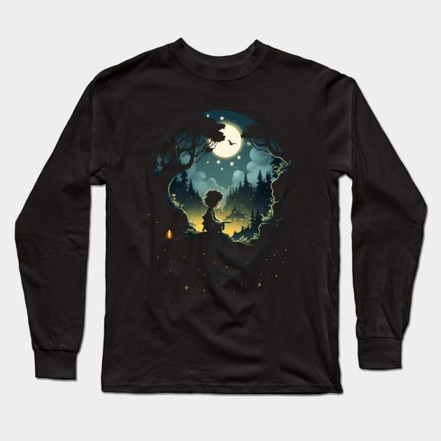 A Halfling at the Home of the Elves - Fantasy Long Sleeve T-Shirt by Fenay-Designs